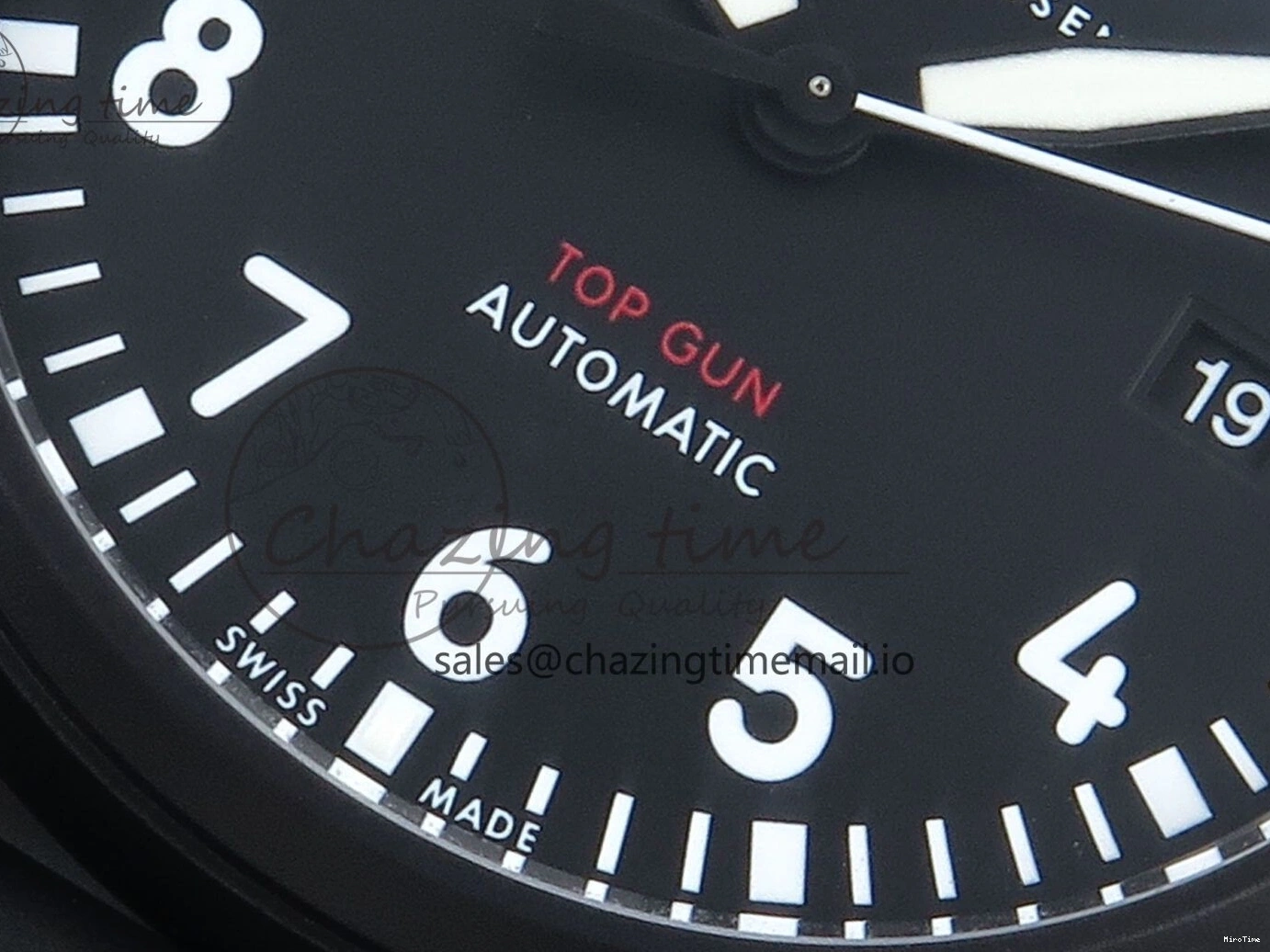 MIROTIME 0219 Pilot Top Gun IW326901 M+F 1:1 Best Edition Black Dial on Black Rubber Strap A SportInspired 6999